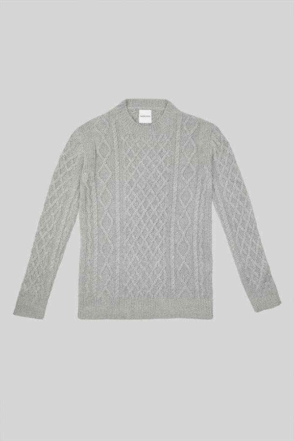 Moritz Cable Knit Sweater – Light Grey